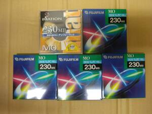  beautiful goods unopened goods 5 pieces set Fuji film IMATION 3.5 -inch MO disk 230MB disk for record 