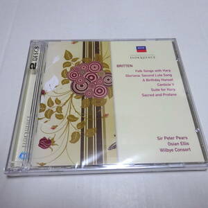 未開封/輸入盤/2CD「ブリテン：Folk Songs, A Birthday Hansel, Canticle V, Suite for Harp」ピアーズ/エリス/Britten/Pears/Ellis