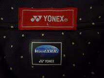 ヨネックス 半袖ハーフジップシャツ 黒×シルバー Lサイズ_画像3