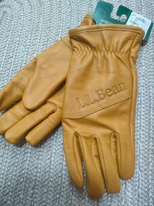 新品 未使用 定価6490 L.L.BEAN 牛革 レザー ユーティリティ グローブ タン キャメル 手袋 M LLビーン アウトドア エルエルビーン メンズ