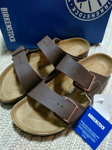 新品 BIRKENSTOCK ビルケンシュトック ARIZONA アリゾナ 27cm 42 茶 ダークブラウン サンダル 正規品 ナローフィット レザー ドイツ製