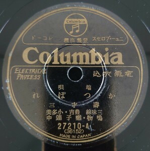 【SP盤レコード】Columbia/端唄 かつぽれ/奴さん 壽才三 三味線 豐吉・小多美 鳴物・囃子連中/SPレコード