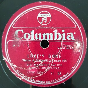 【SP盤レコード】 LOVE'SGONE-夢去りぬ/I WILL BE WAITING-待ち侘びて VIC. MAXWELL and HIS DANCE ORCHESTRA/SPレコード 