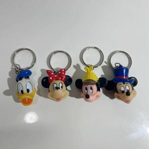  подлинная вещь редкость Disney Mickey Mouse minnie Дональд лицо type брелок для ключа Vintage retro продажа комплектом 