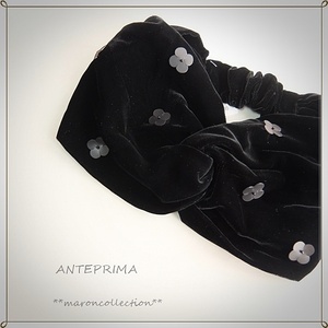  unused * Anteprima * hair band * hair accessory bi load black × black .. flower 