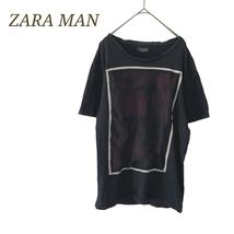 ザラメン　ザラ　Mサイズ　メンズ　Tシャツ　半袖　ブラック　プリント　デザイン_画像1