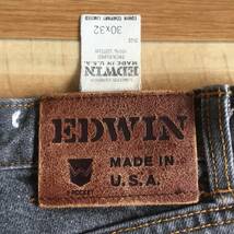 希少 80's 90's アメリカ製 EDWIN エドウィン ブラック デニム パンツ サイズ30×32 MADE IN U.S.A. 米国製 100% COTTON ジッパーフライ _画像6