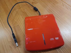 ☆中古 Logitec 外付け USB DVD-ROM ドライブ LDV-P8U2L シルバー 送料無料 ☆