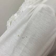 a02619 JUDY ジュディ キング チュニック 半袖 花 装飾 フリル 薄手 日本製 サイズ40 白 ホワイト レディース エレガントガーリーチック_画像5