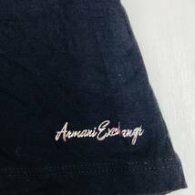 a02671 美品 ARMANI EXCHANCE アルマーニ レディース Tシャツ 半袖 薄手 透け感 ビジュー XS 黒 万能 プリント エレガントガーリーチック_画像8