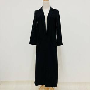 a02769 H&M DIVIDED H and M lady's jacket long thin slit EUR:36 black simple all-purpose on goods old clothes Monotone mode 