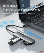 USB Cハブ BB411 uni 4-in-1 USB Cアダプター 3つのUSB 3.0ポート付き 100W USB-C PD充電ポート Thunderbolt 3 USB Type C_画像3