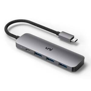 USB Cハブ BB415 uni 4-in-1 USB Cアダプター 3つのUSB 3.0ポート付き 100W USB-C PD充電ポート Thunderbolt 3 USB Type C