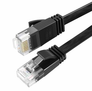 SHULIANCABLE LAN cable CAT6 BB431 Flat type 3m high speed cable 1Gbps/250MHz RJ45 tab breaking prevention black 