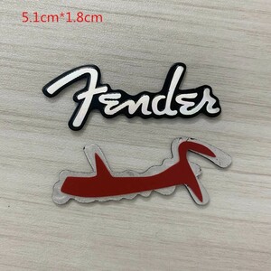 Fender フェンダー アルミ エンブレム プレート シルバー/ブラック fjs