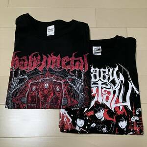 BABYMETAL T-shirt L size 2 pieces set LEGEND red night * black . night /The land of Rising Sun baby metal bebimeta budo pavilion BUDOKAN