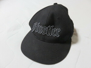 Hustler ハスラー キャップ 帽子 ぼうし サイズフリー ワンサイズオンリー ブラック 黒 家庭保管品 未使用