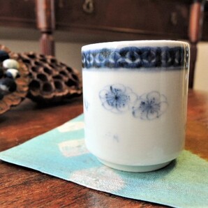 送料無料 染付のぞき 銀直し 伊万里 TeasGarden №0753