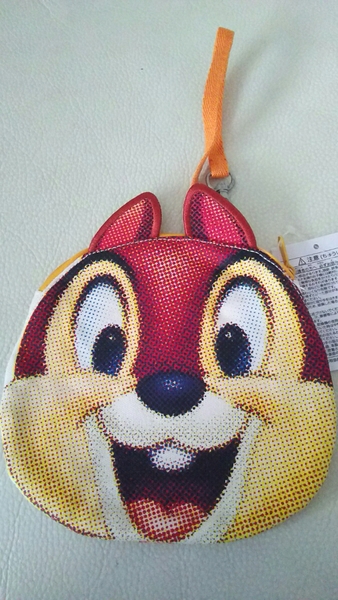 新品 未使用 完売 ディズニー TDL TDS フェイス 3D プリント ポーチ バッグチャーム チップ & デール チデ