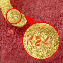 純金 ネックレス 24金 トップ メンズ ゴールド 24K 数字 3 ペンダントトップ ゴールド k24 ナンバー シンプル 送料無料 人気 セール_画像4