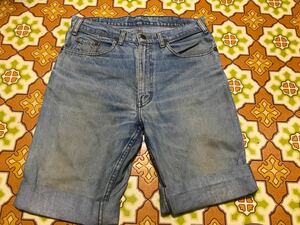 12 リーバイス525ショートデニム リメイク素材80cm ジーンズ ビンテージ デニムパンツ 古着 80s 90s LEVI'S ハーフパンツ