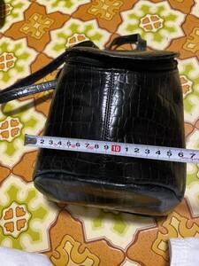  lady's crocodile pushed . leather type rucksack type back used beautiful goods shoulder bag original leather Vintage 90s