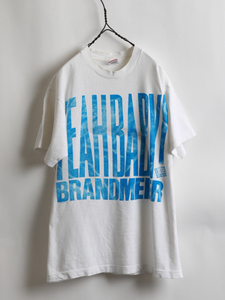 90s USA製 ★ Yeah Baby! Brandmeiner ジョナサン ブランド マイナー プリント 半袖 Tシャツ ( メンズ 男性 L ) 90年代 アメリカ製 古着