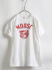 50s ★ Champion チャンピオン ランナーズ タグ MOOSE フロッキー プリント 半袖 Tシャツ ( メンズ 男性 M ) 50年代 ビンテージ ランタグ