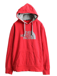 ■ ノースフェイス プリント スウェット スエット フード パーカー メンズ L 古着 The North Face プルオーバー 裏起毛 2トーン トレーナー