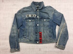 ザラ zara trafaluc 袖ジップ Y2K パンク ロック 古着 デニム ライダース トラッカー ジャケット ジージャン レディース ダメージ加工 M 青