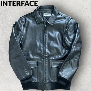 INTERFACE インターフェイス TYPE A-2 フライトジャケット カウレザー キルティングライナー ブラック