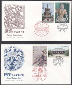 FDC　１９７６－７８年　国宝シリーズ　第２次　　８集C　完　　ＪＰＡ