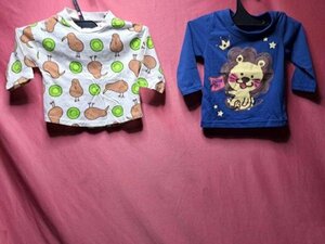 ＵＳＥＤ キッズ Ｔシャツ２枚組 サイズ８０ 白/紺系