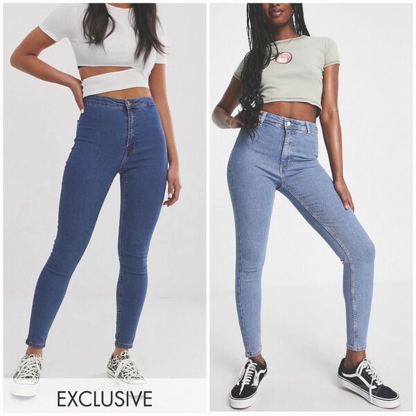 Bershka スキニーデニムパンツ2色セット Zara asos H&M