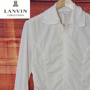 ランバンスポーツ LANVIN SPORT■袖リブ　ジップジャケット/日本製■38■アイボリー系 ※NK3719186