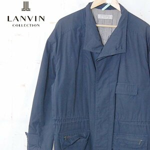 ランバンLANVIN■中綿入り ハーフコート 比翼 ジャケット■48-35■ネイビー ※NK3719304