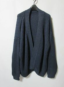 ユニセックス 定価97900円 saya セヤ paper cardigan ペーパー 和紙 ニット カーディガン ネイビー Ｓ