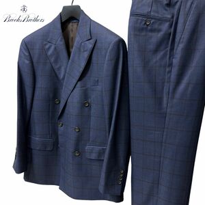 最高級 定価15.4万 イタリア製 Brooks Brothers 1818 regent ブルックスブラザーズ カノニコ生地 ダブル スーツ 上下 38 ウインドウペン