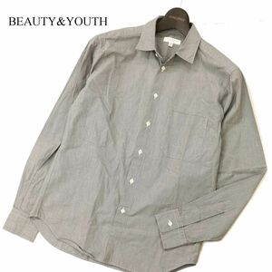 BEAUTY&YOUTH United Arrows through year long sleeve thousand bird .. check * shirt Sz.XS men's gray made in Japan C3T06780_7#C