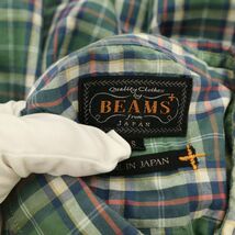 BEAMS+ ビームス プラス 通年 長袖 チェック★ ボタンダウン シャツ Sz.S　メンズ 日本製 緑　C3T06932_8#C_画像5