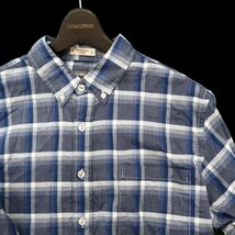 Eddie Bauer エディーバウアー 通年★ 長袖 ボタンダウン プルオーバー チェック シャツ Sz.M　メンズ ネイビー アウトドア　C3T06772_7#C_画像2