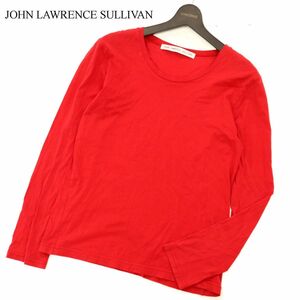 JOHN LAWRENCE SULLIVAN ジョンローレンスサリバン 通年★ 長袖 クルーネック カットソー Tシャツ Sz.38　メンズ 赤 日本製　C3T07149_8#F