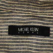 MICHEL KLEIN HOMME ミッシェルクラン オム 春夏 長袖 ストレッチ★ ヘリンボーン ウエスタン シャツ Sz.M位　メンズ　C3T07242_8#A_画像5