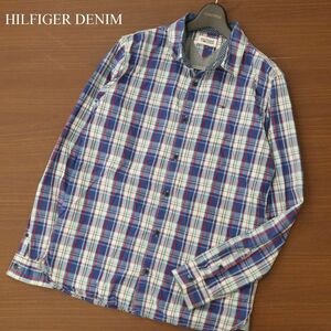 HILFIGER DENIM トミーヒルフィガー 通年 長袖 ロゴ刺繍★ チェック シャツ Sz.L　メンズ　C3T07206_8#C