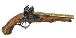  double barrel flint lock DENIXteniks1026 37cm France Napoleon flint lock piste ru replica gun cosplay 