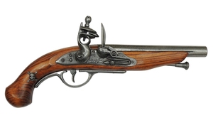 海賊ピストル フランス DENIX デニックス 1012 35cm シルバー ブラウン レプリカ 銃 コスプレ 模造 復刻銃 海賊 パイレーツ