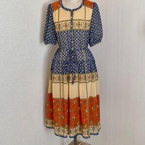 シフォンのボヘミアンワンピース【シースルー】
