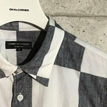 ONtheCORNER ITEM No.1116/COMMEdesGARCONS HOMMEPLUS コムデギャルソンオムプリュス ブロックチェック 切り返しブラウス 02ss size:M_画像3