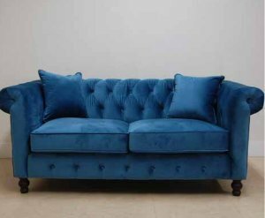 Специальная цена! Современная антикварная бархатная ткань бархатная ткань синяя любовная диван синий 2 человека диван