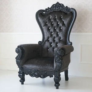  special price!ba lock style gothic style black mahogany single sofa black mahogany single chair 